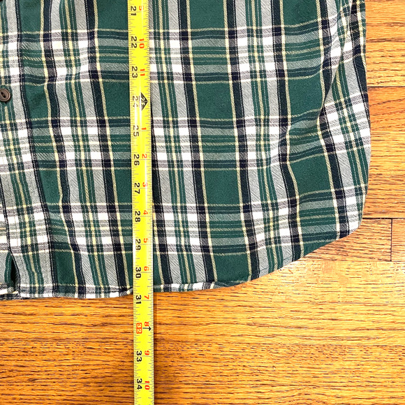 Vintage LL Bean Men's Green Plaid Flannel Shirt Sz XL Button Up 100% Cotton - Picture 7 of 8